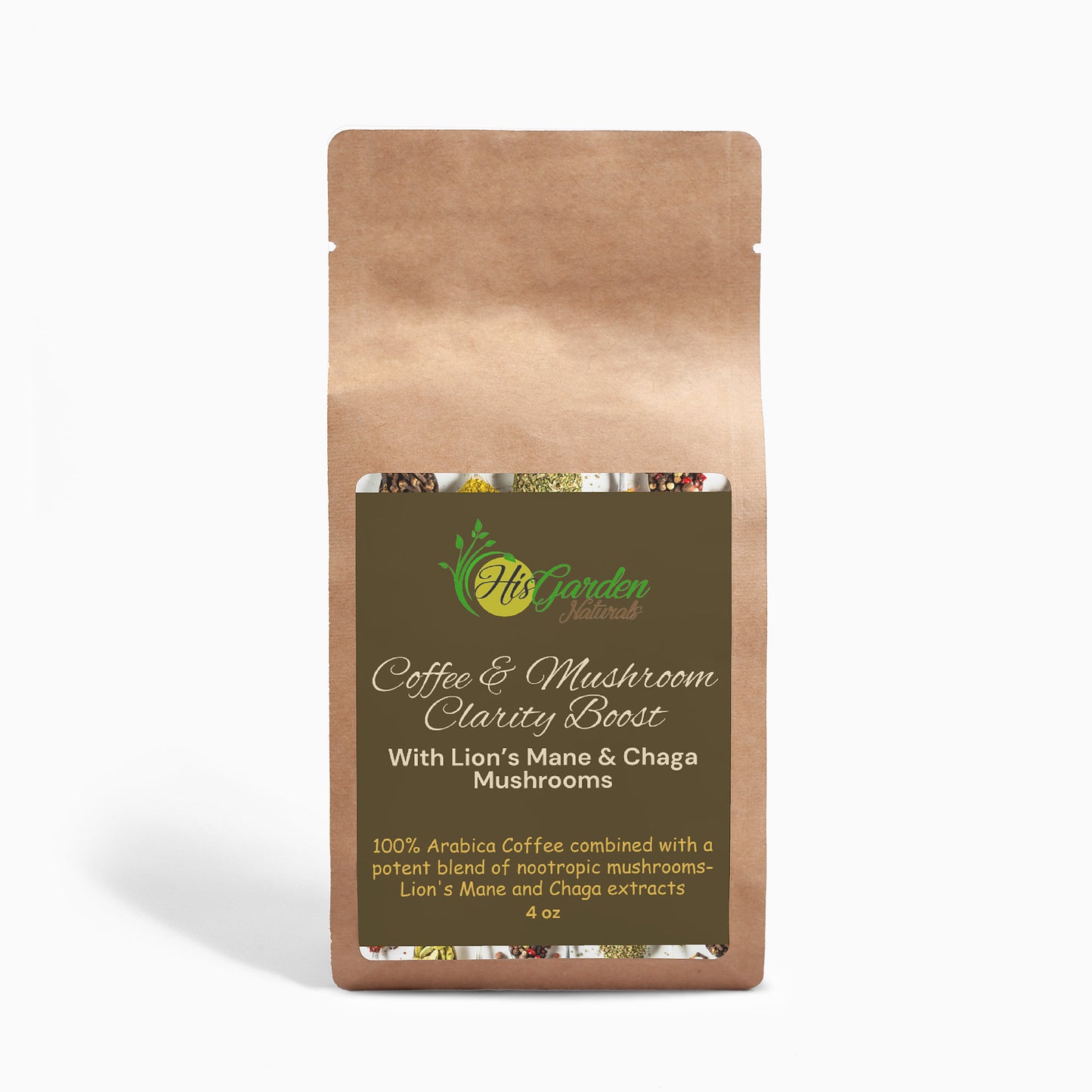 Coffee & Mushroom Clarity Boost- Lion’s Mane & Chaga 4oz