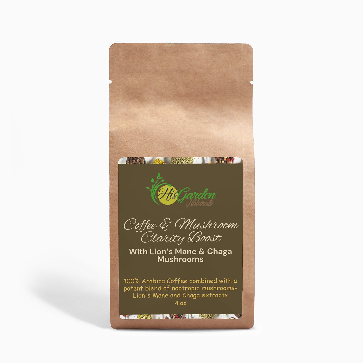 Coffee & Mushroom Clarity Boost- Lion’s Mane & Chaga 4oz