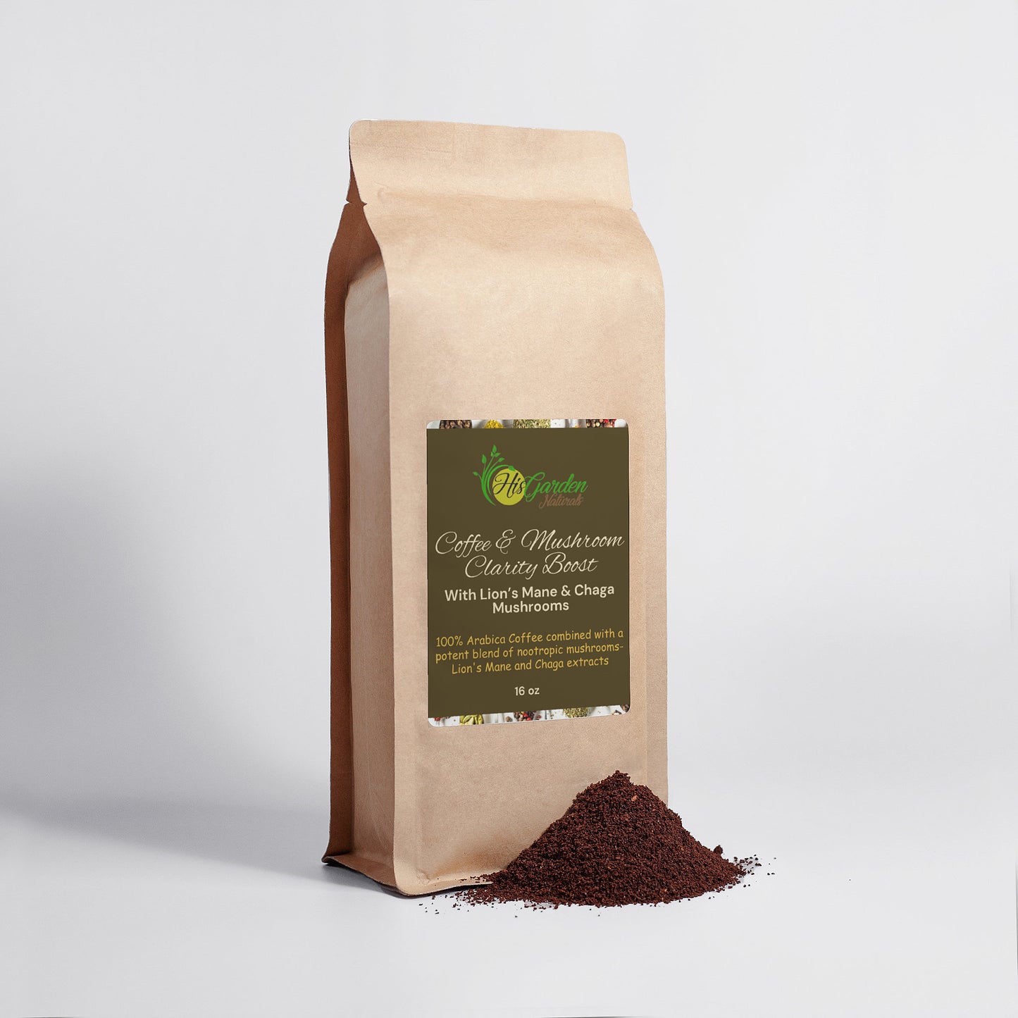 Coffee & Mushroom Clarity Boost- Lion’s Mane & Chaga 16oz