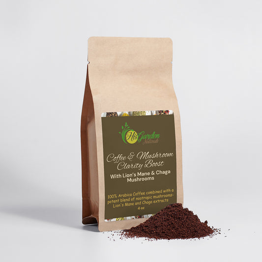 Coffee & Mushroom Clarity Boost- Lion’s Mane & Chaga 4oz