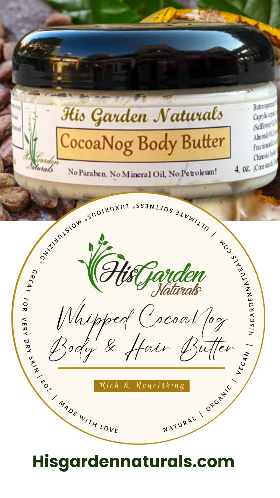 CocoaNog Body & Hair Butter (8oz)